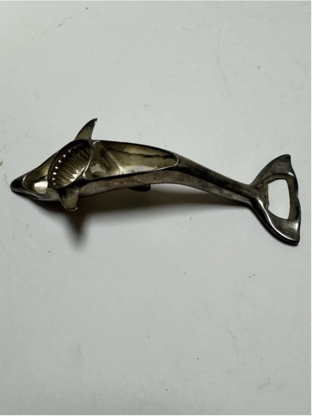 Vintage Silver Plated Dolphin Bottle Opener Cap and Twist 6.5